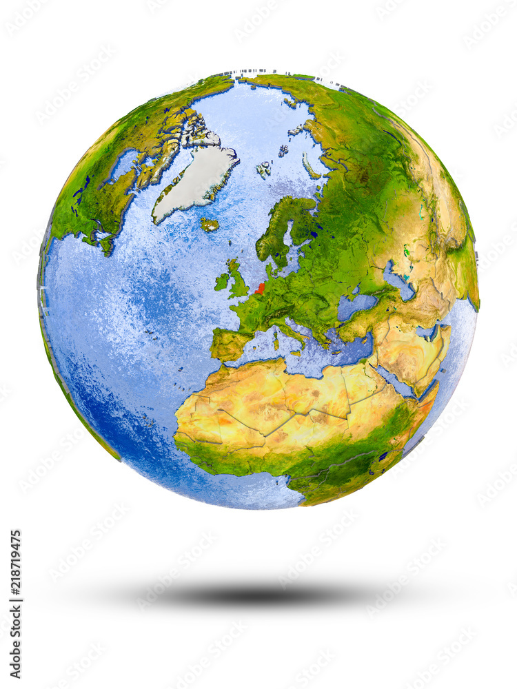 Netherlands on globe Netherlands on globe