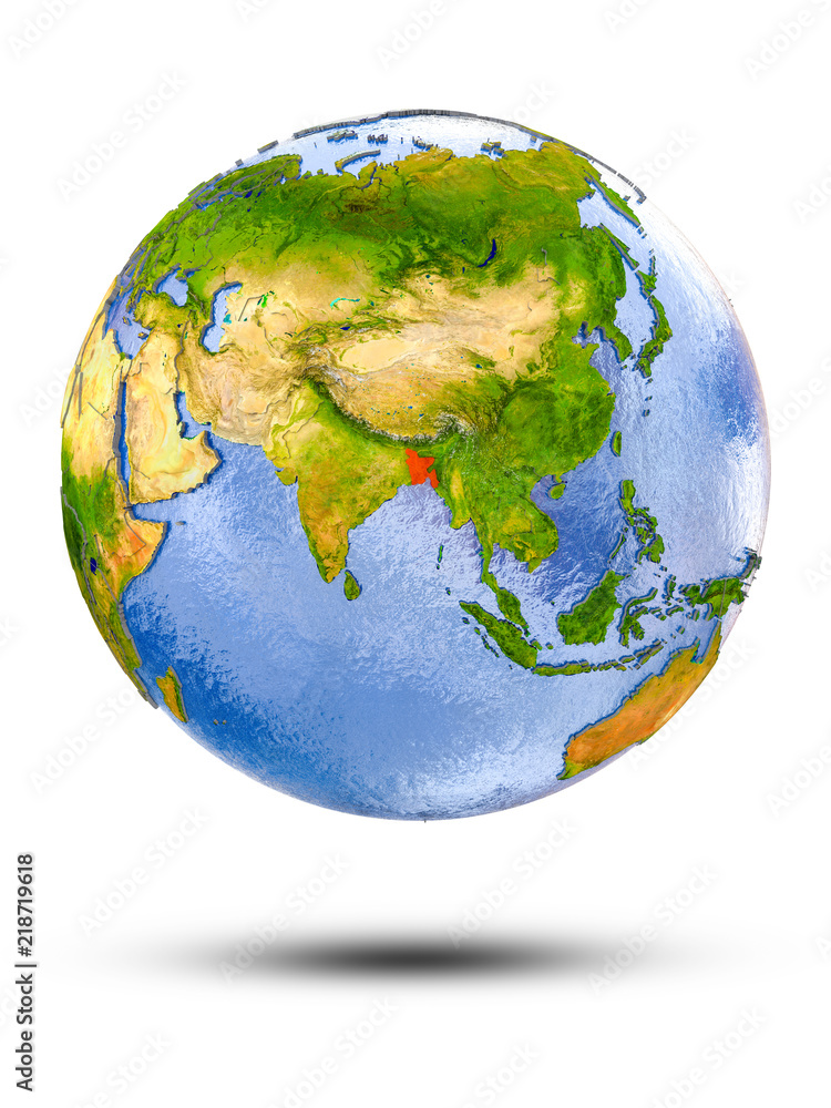 Bangladesh on globe Bangladesh on globe
