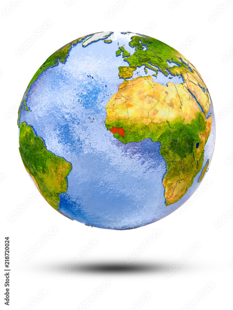 Fototapeta premium Guinea on globe