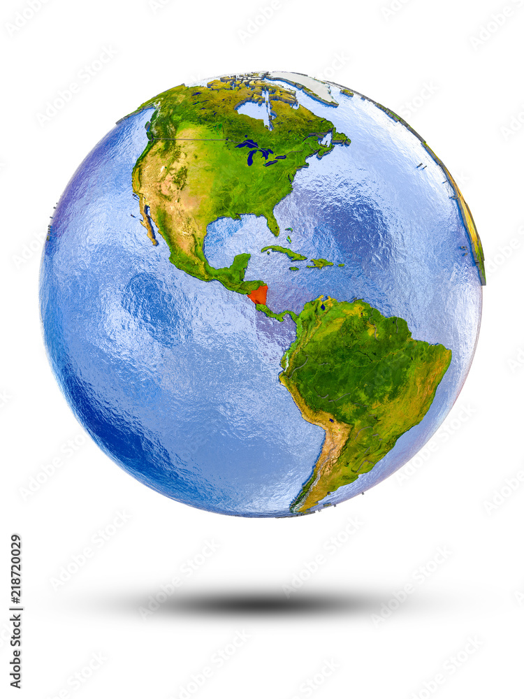Fototapeta premium Nicaragua on globe