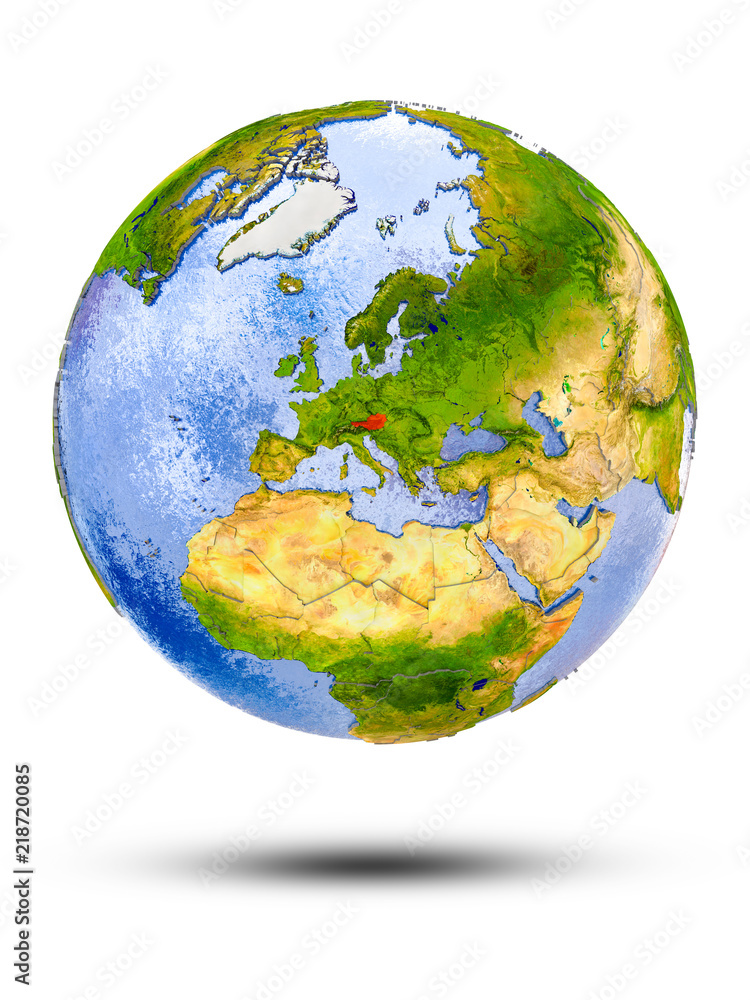 Fototapeta premium Austria on globe