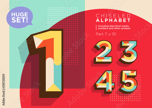 Vector Mosaic Typeset. Textured Geometric Type. Trendy Retro Typography for DJ Music Poster, Club Flyer, Fest Invitation, Game Design. Old Vintage Alphabet. Colorful Hipster Background. Funky Font.