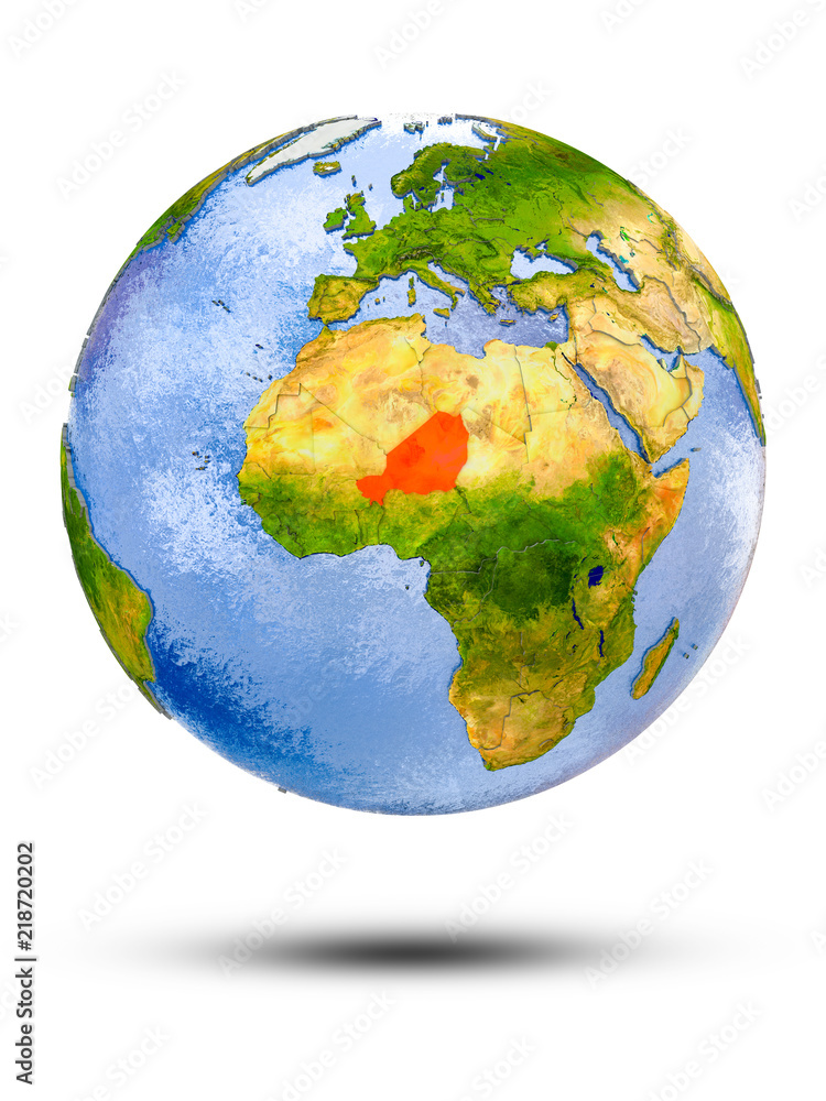 Niger on globe Niger on globe