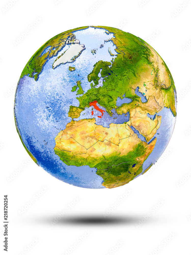 Fototapeta premium Italy on globe