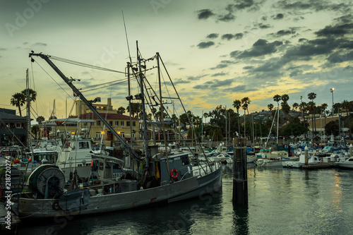 Santa Barbara CA, fishing boat and harbor 