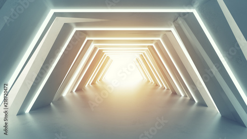 Futuristic tunnel with fluo...