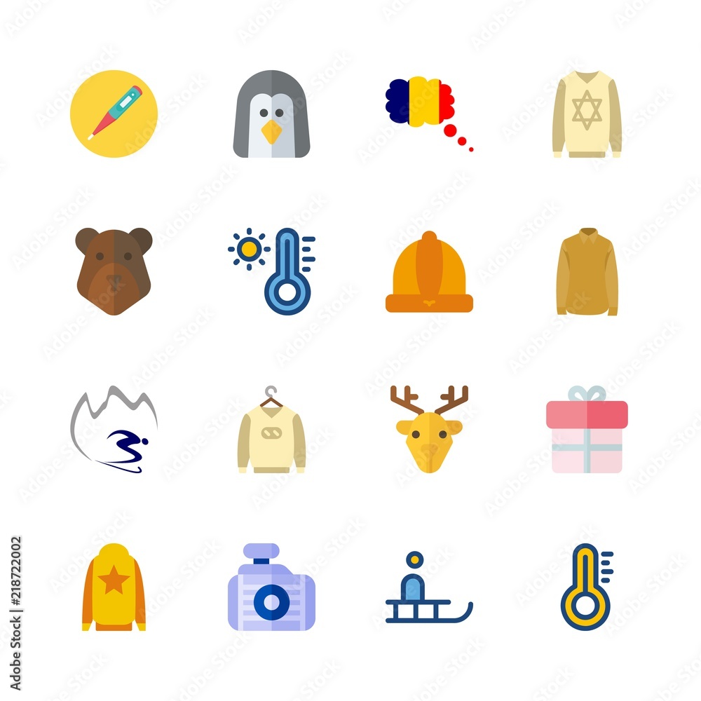 16 winter icons set 16 winter icons set