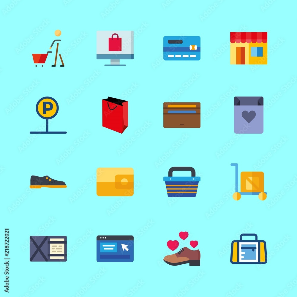 shopping icons set. garment, sack, e-commerce and blank graphic works shopping icons set. garment, sack, e-commerce and blank graphic works