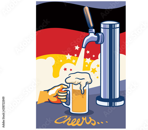 Beer Tap With Germany Flag Pop Art Poster