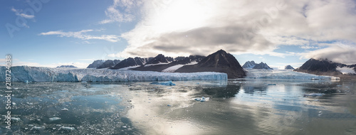 The Monacobreen - Monaco glacier in Liefdefjord, Svalbard, Norway. photo