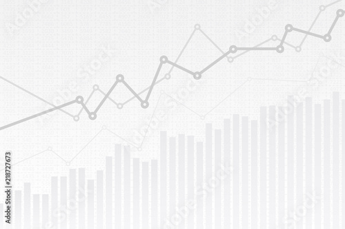 Abstract infographics visualization. Business chart graph with three lines of increase. Futuristic network or business analytics. Graphic concept for your design