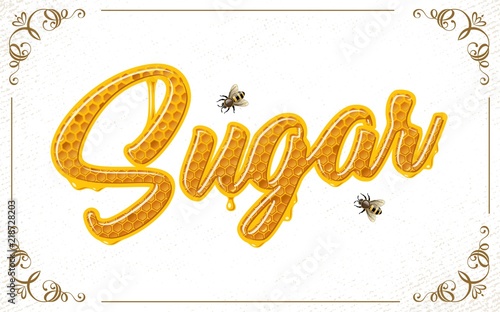 lettering with honeycomb patten