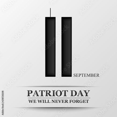 11 september. Patriot day. Design for postcard, flyer, poster, banner. Vector illustration.