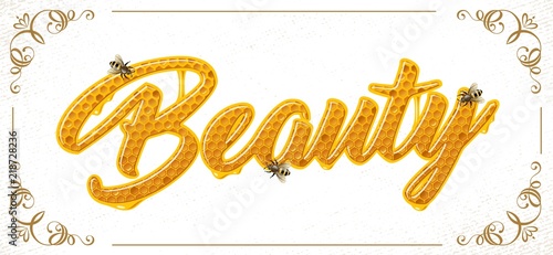 lettering with honeycomb patten