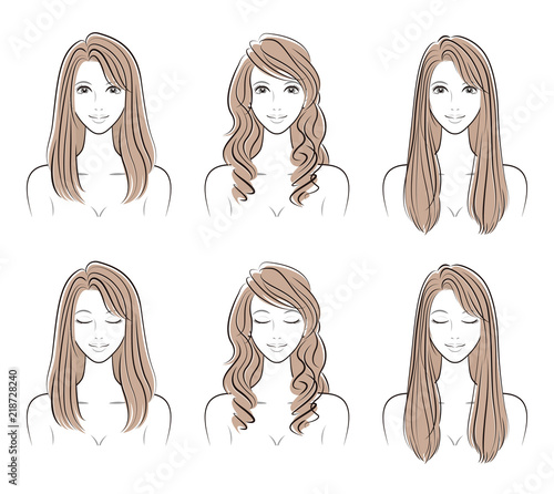 ヘアスタイルのイラスト