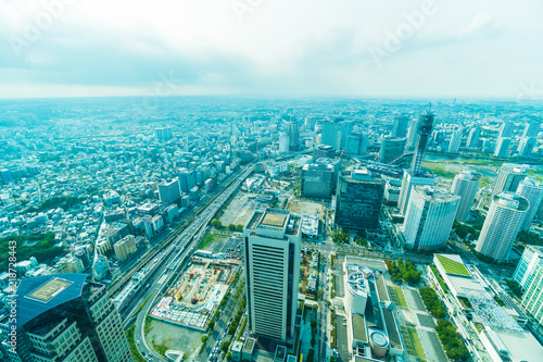 Beautiful building and architecture in Yokohama city skyline © siraphol