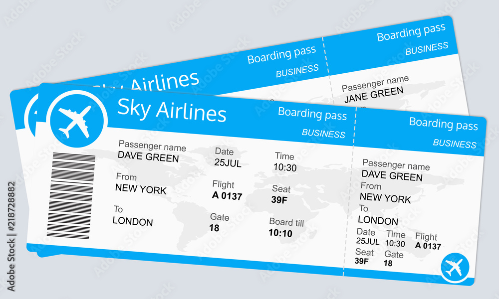 Printable Airline Ticket Template