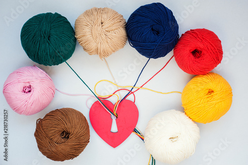 Colorful skeins of woolen thread. It can be used as a background