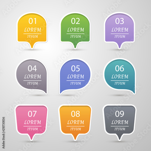 Sticker label colorful set