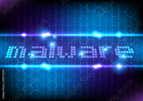 abstract  text  malware background concept. technology attact on malware. illustration vector design