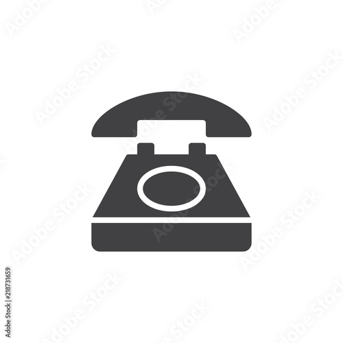 Telephone vector icon. filled flat sign for mobile concept and web design. Old telephone simple solid icon. Symbol, logo illustration. Pixel perfect vector graphics