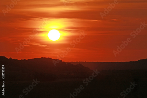 red and yellow sky at sunset