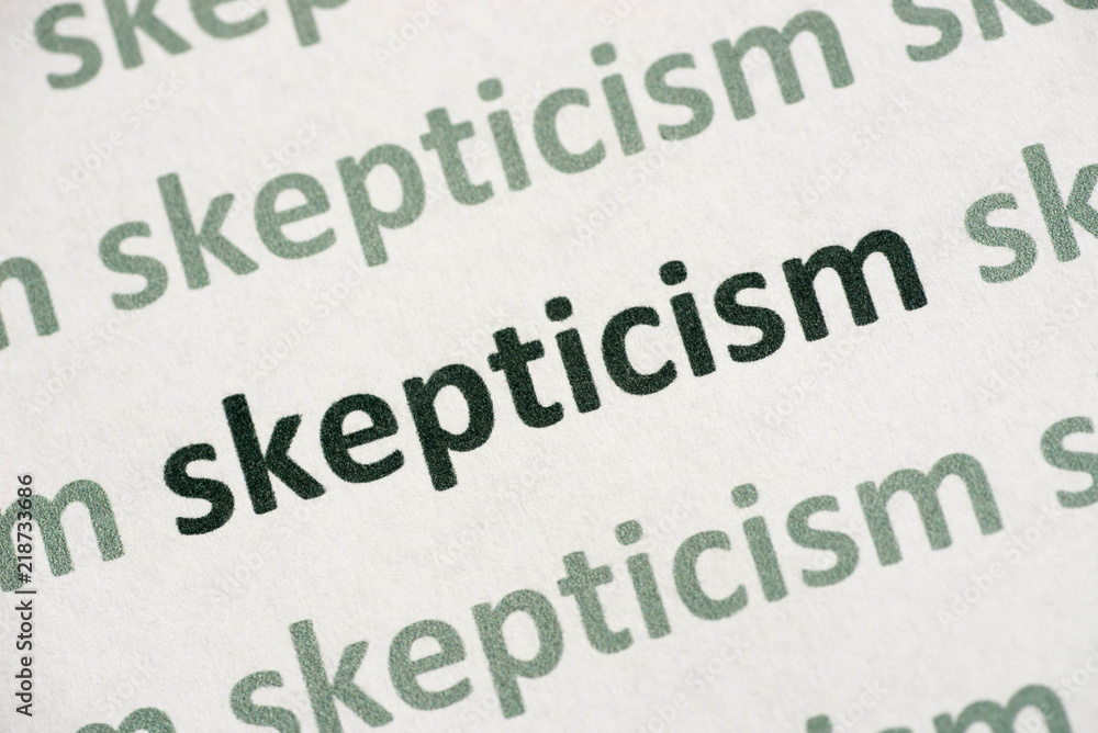 word skepticism printed on paper macro word skepticism printed on paper macro