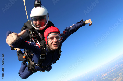 Skydiving. Tandem jump.