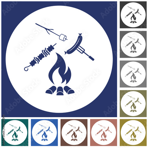 Grilled sausage, zephyr and  kebab icon