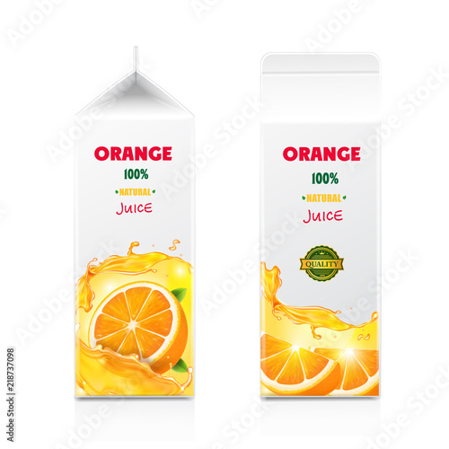 Orange juice packaging design carton cardboard box