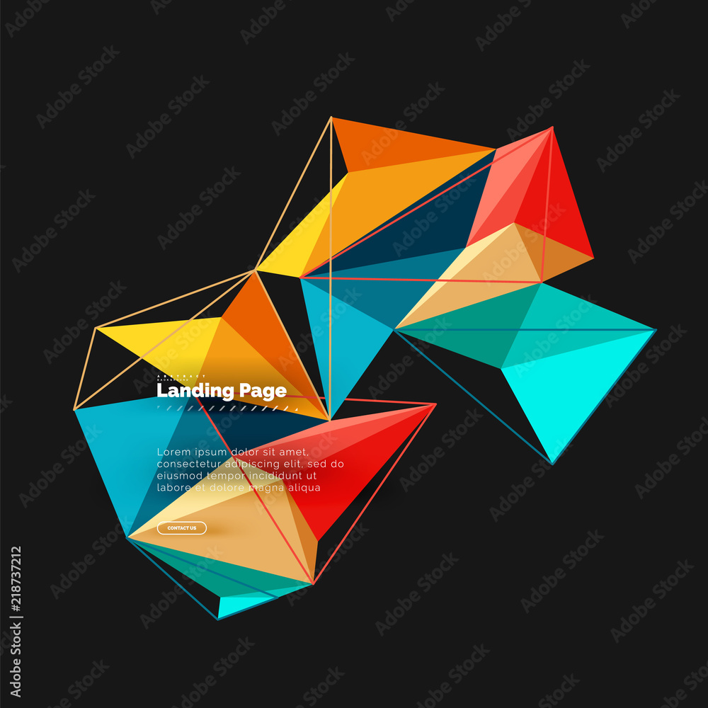 Polygonal geometric design, abstract shape made of triangles, trendy background Polygonal geometric design, abstract shape made of triangles, trendy background