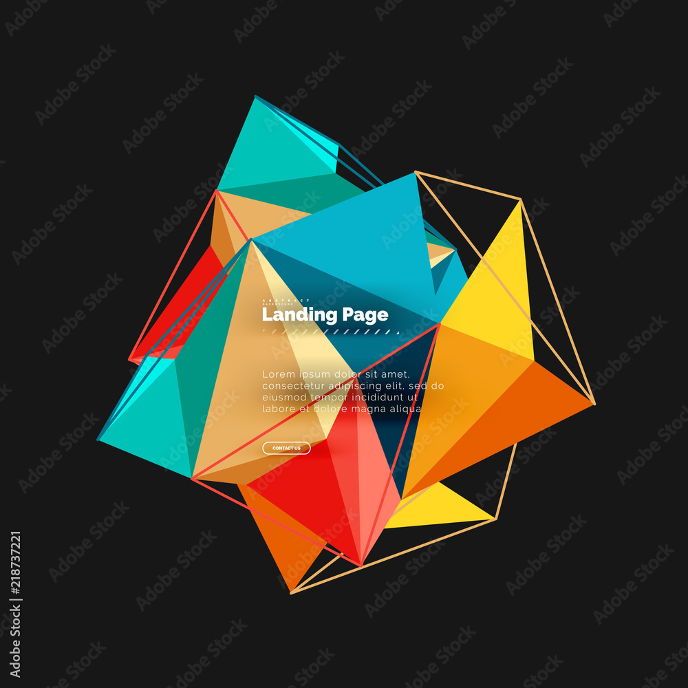 Polygonal geometric design, abstract shape made of triangles, trendy background Polygonal geometric design, abstract shape made of triangles, trendy background