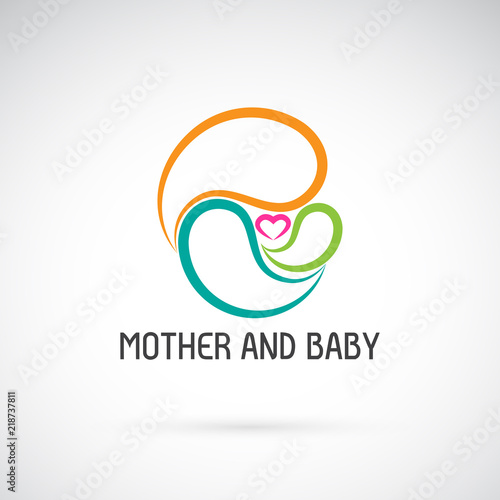 Vector icon of mother and baby design. Expression of love. Easy editable layered vector illustration.