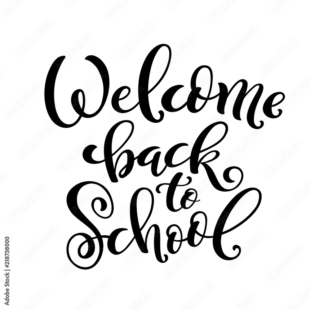 Welcome back to school handdrawn vector lettering. Vector illustration. Welcome back to school handdrawn vector lettering. Vector illustration.