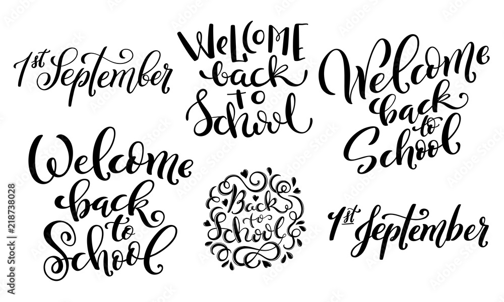 Welcome back to school handdrawn vector lettering