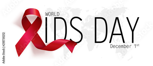 Aids Awareness. World Aids Day concept. Red Ribbon. Vector illustration EPS10