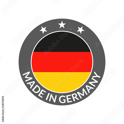 Free Download Made in Germany badge or label. Circle German flag icon. Vector illustration. - GFXLoad