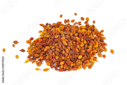 Small pile of dried sea-buckthorn berries photo