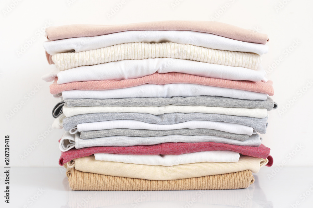 Stacked colorful t-shirts Stacked colorful t-shirts