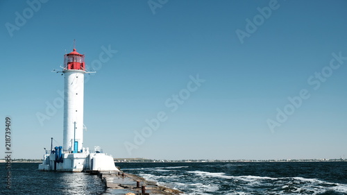 Odessa Lighthouse in the sea