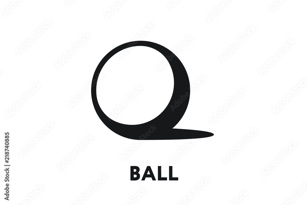 Ball Sphere Shape Bubble with Shadow. Minimal Color Flat Line Outline Stroke Icon. Ball Sphere Shape Bubble with Shadow. Minimal Color Flat Line Outline Stroke Icon.