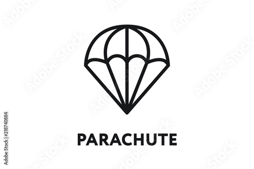 Parachute Air Landing Skydiving. Minimal Color Flat Line Outline Stroke Icon.