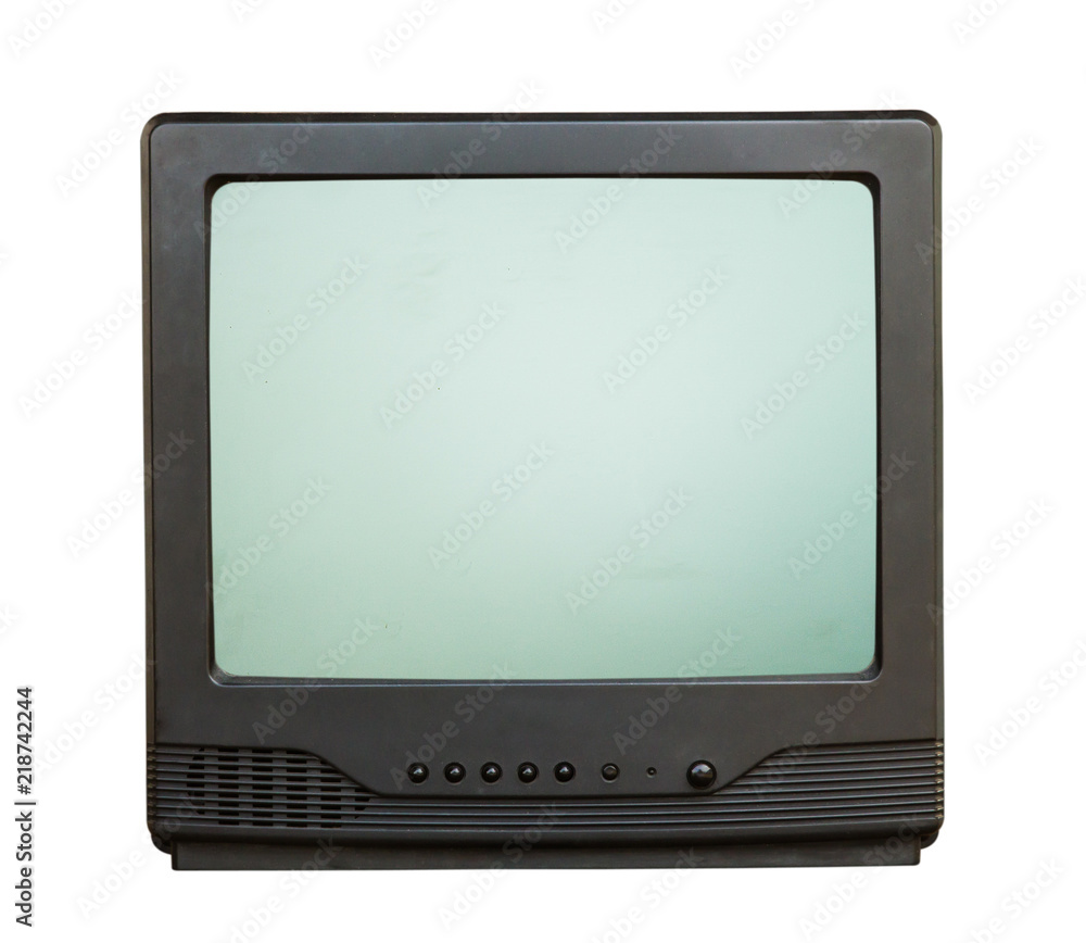 old television isolated on white background.