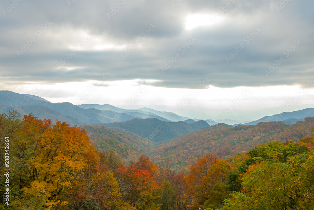 Smoky Mountain Panorama in Fall