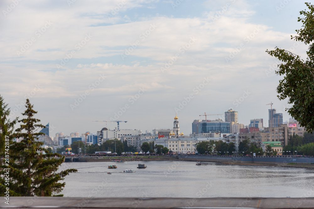 Yekaterinburg city pond. Russia.