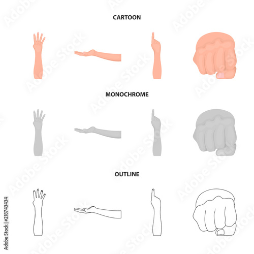 Sign Language cartoon,outline,monochrome icons in set collection for design.Emotional part of communication vector symbol stock web illustration.