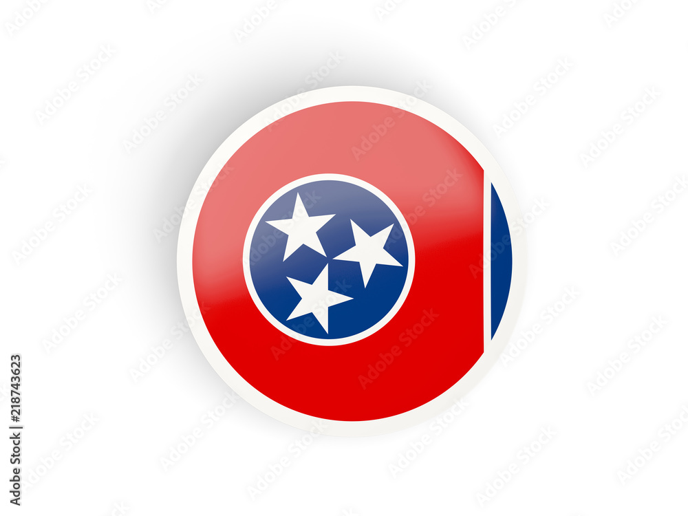 Round bended icon with flag of tennessee. United states local flags Round bended icon with flag of tennessee. United states local flags