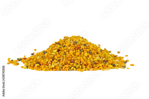 Small pile of bee gathered yellow pollen granules