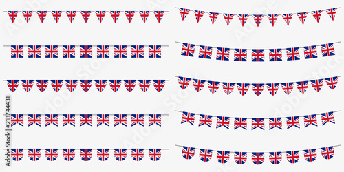 Fotografia British bunting set with UK flags