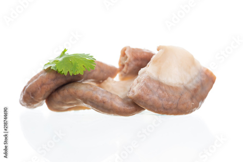 Part of pork small intestine or Chitterlings internal organs of pig photo